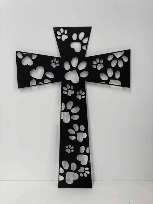 Cross with paw prints